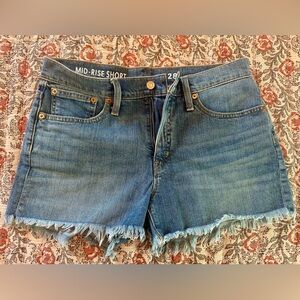 J. Crew Mid-Rise Blue Denim Shorts